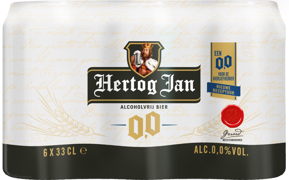 Hertog jan 0.0 sixpack met blikjes van 33cl